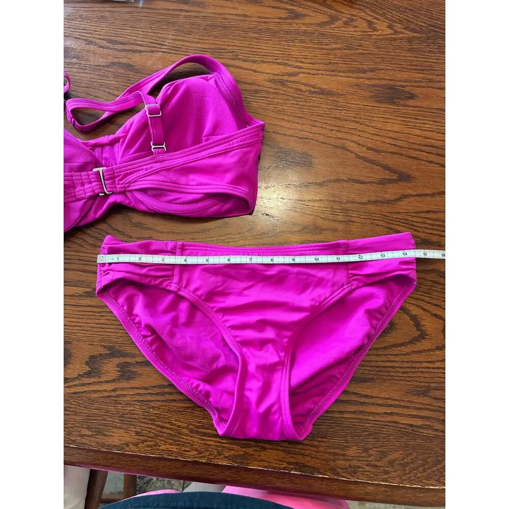 Title Nine NWT Women's Fuchsia Pink Bikini Set - Picture 4 of 6
